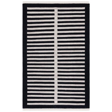 Safavieh 5 x 8 ft. Striped Kilim Flat Weave Rectangle Area Rug Beige & Black STK806B-5